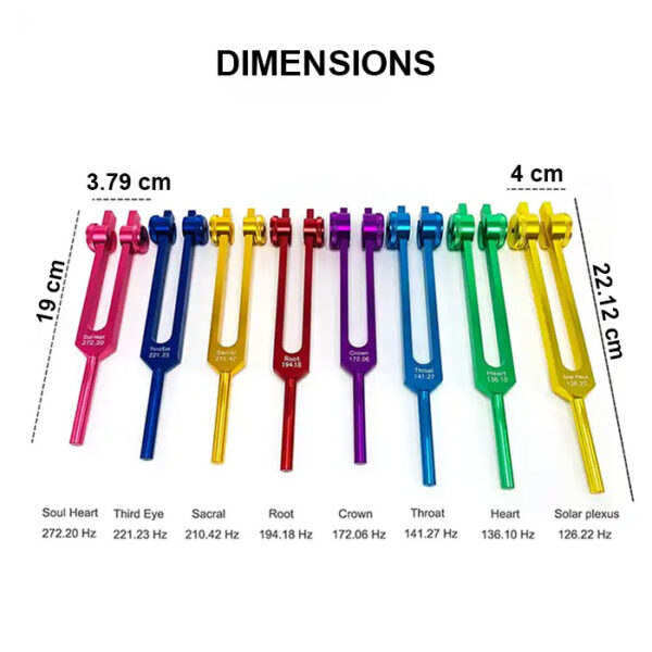 Chakra Tuning Forks Dimensions