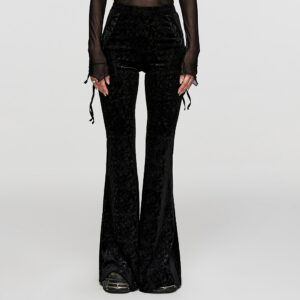 PUNK RAVE Gothic Dark Texture Jacquard Flare Pants