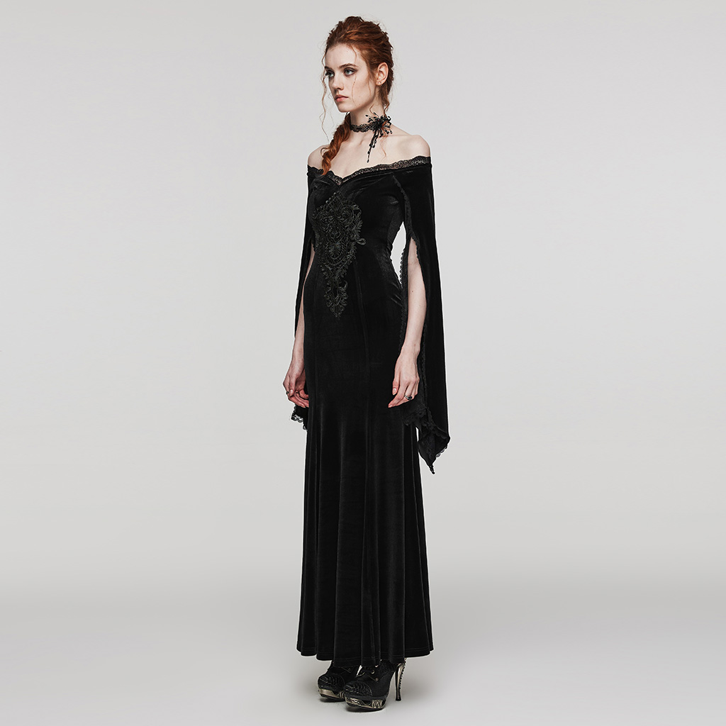 PUNK RAVE Gorgeous Pointed Sleeves V-Neck Goth Dress - Image 2