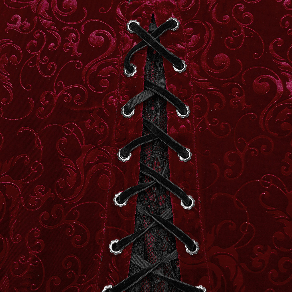 Goth Sexy Off-Shoulder Embossed Velvet Dress - Image 19
