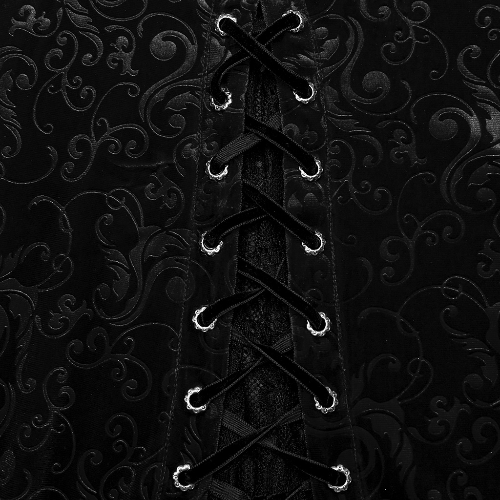 Goth Sexy Off-Shoulder Embossed Velvet Dress - Image 9