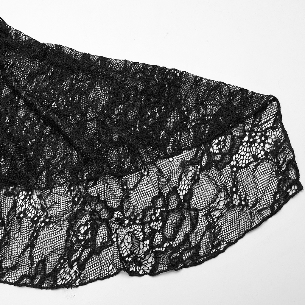 Goth Sexy Off-Shoulder Embossed Velvet Dress - Image 17