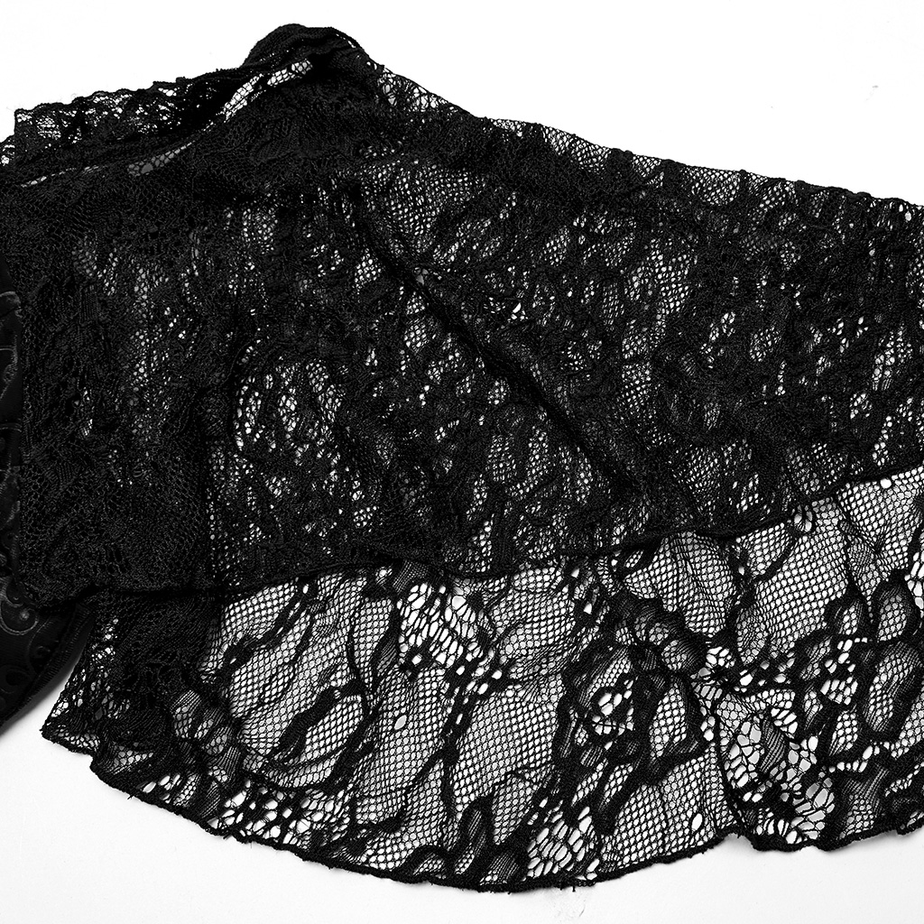 Goth Sexy Off-Shoulder Embossed Velvet Dress - Image 7