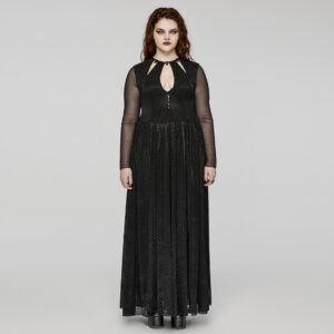 Goth Sexy Deep V Hollow-Out Dress