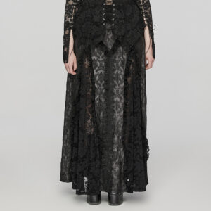 Goth Dark Pattern Lace Skirt