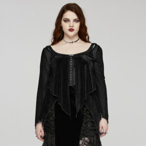 Goth Fake Two-pieced Long Sleeve Shirt