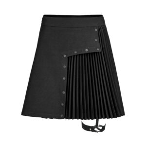 Dark Punk Pleated Asymmetric Skirt
