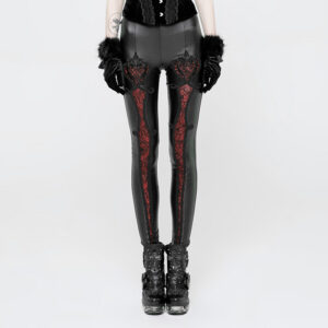 Gothic Flowers Embroidery Leggings