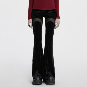 Crescent Hollowed Velvet Flare Pants
