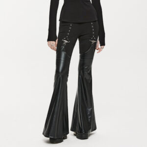 PUNK Detachable PU Leg Warmers Flared Pants