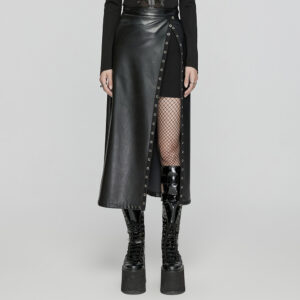 High Split Leatherette Punk Cover Skirt