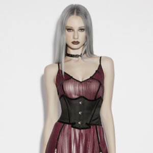 Black Goth Bat Outline Gradient Corset