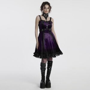 Goth Gradient Printed Dress- Violet