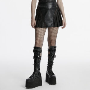Personalized Pleated Leather Skirt