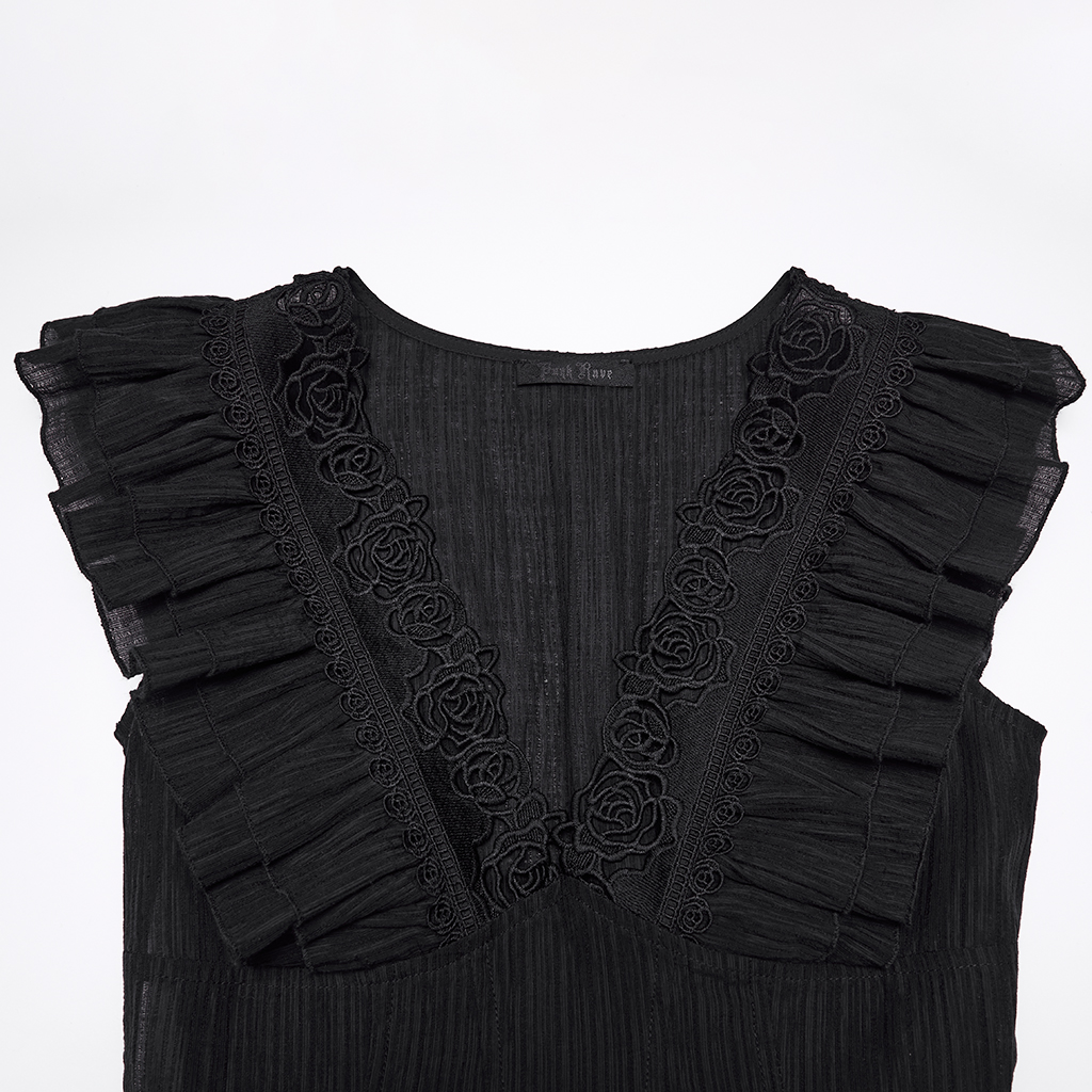 Goth Romantic V-neck Flying Sleeve Dress - Image 6