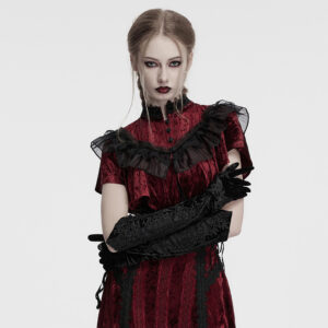Goth Retro Velvet Gloves
