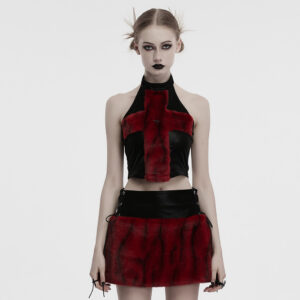 Cross Fur Goth Top