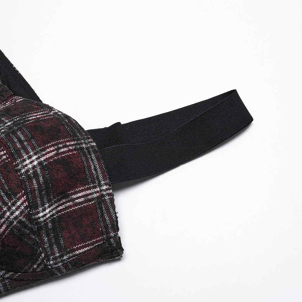 Punk Gradient Plaid Top Vest - Image 7