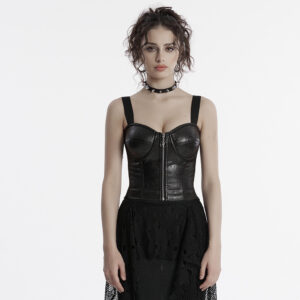 Punk PU Leather Top Vest