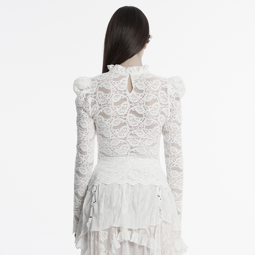 Gothic Lace White Shirt - Image 3