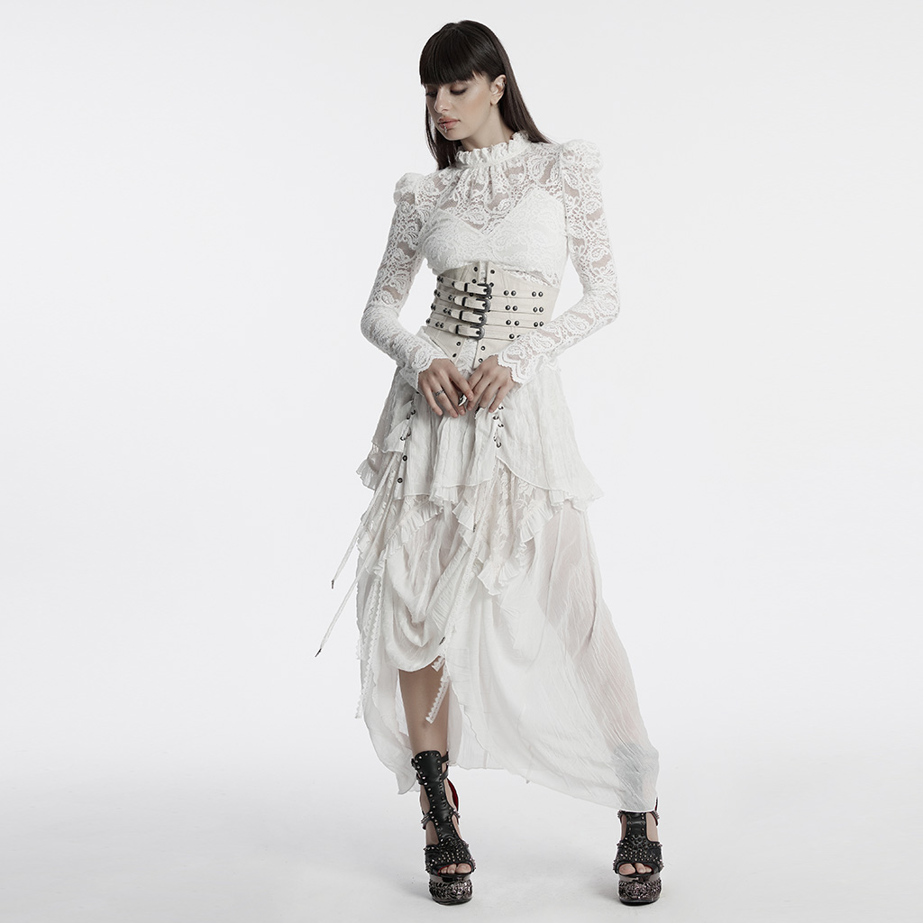 Gothic Lace White Shirt - Image 4