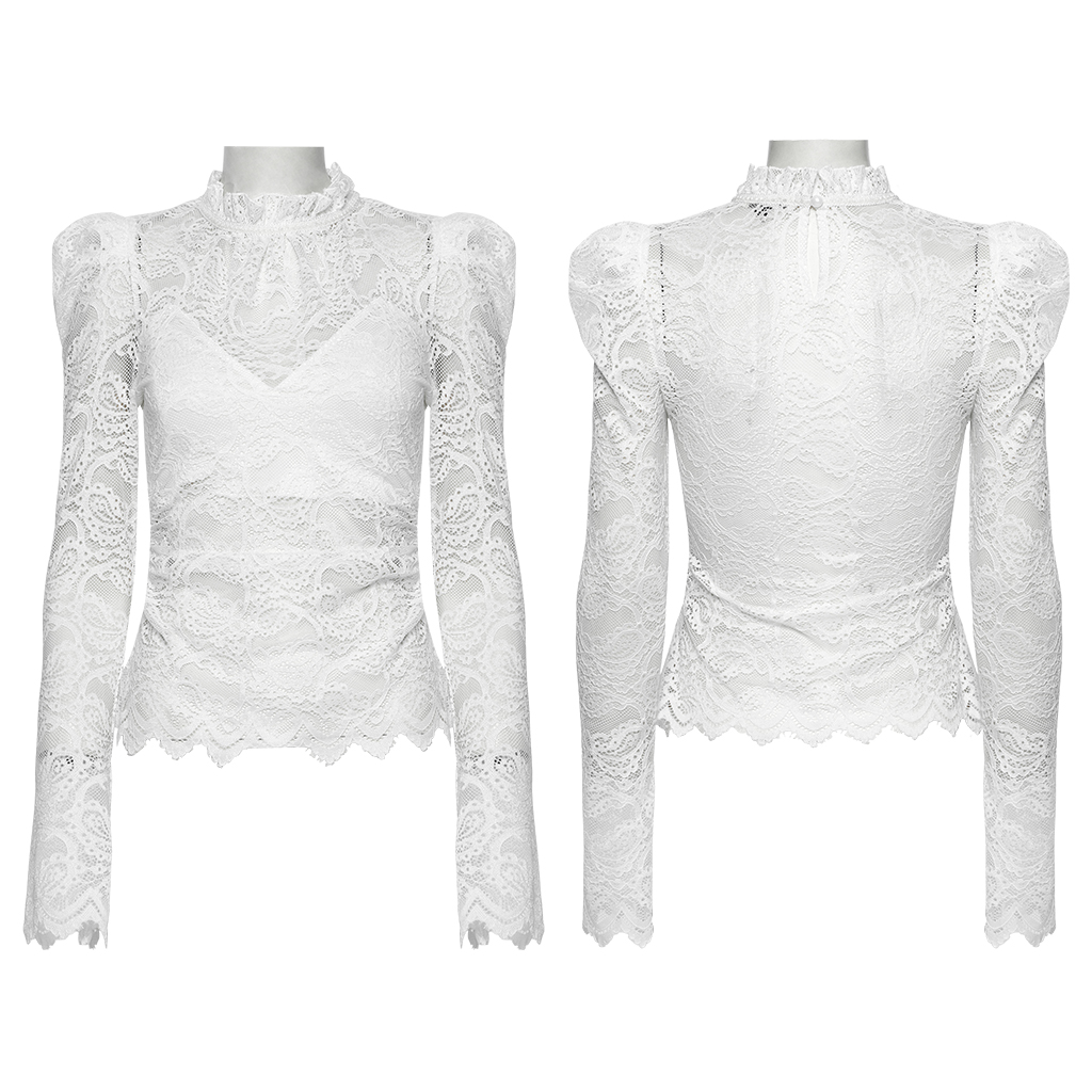 Gothic Lace White Shirt - Image 5