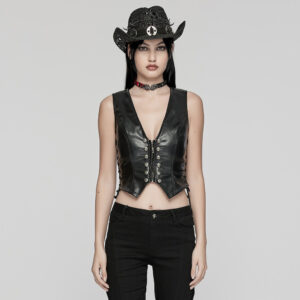 Punk Minimalist Faux Leather Vest
