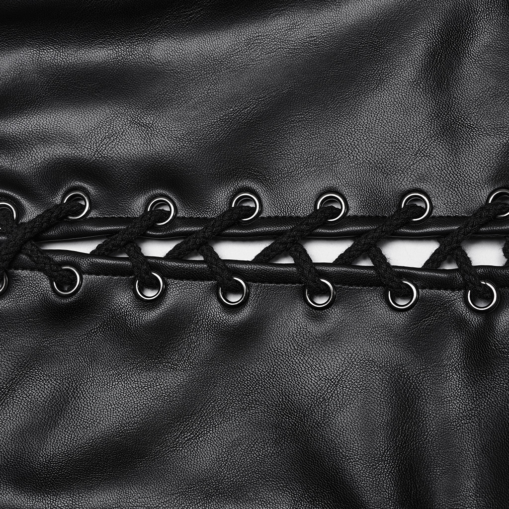 Punk Minimalist Faux Leather Vest - Image 7
