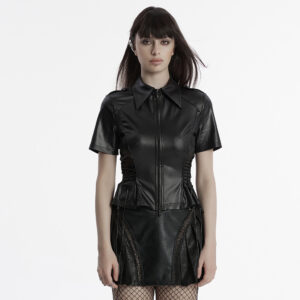 Leatherette Punk Zipped Shirt