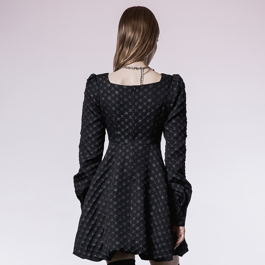 Square Neck Floret Punk Dress - Image 3