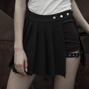 Tied Rope Pleated Shorts Skirt