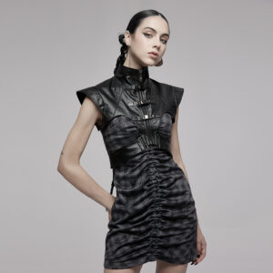 Wide Shoulder Vest With Waist Loop