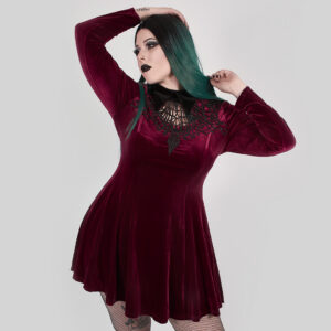 PUNK RAVE Goth Red Velvet Dress