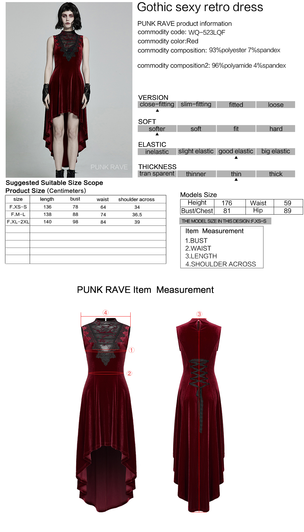 Gothic Sexy Retro Dress - Red - Image 12