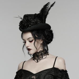 Gothic Retro Feather Formal Hat