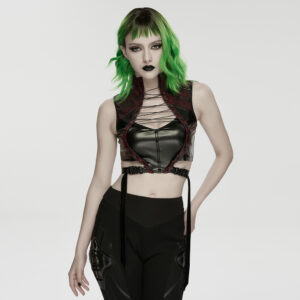 Black-Red Cyberpunk Top