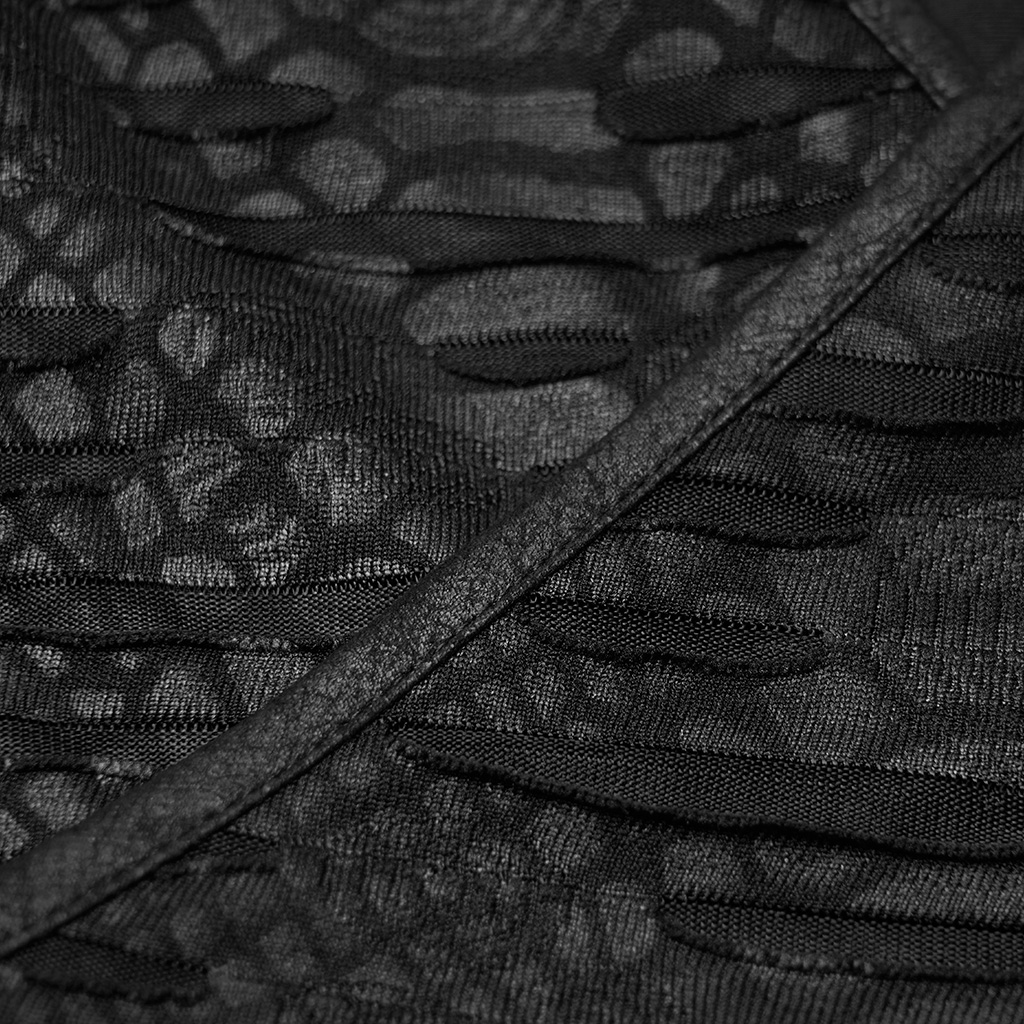 PUNK RAVE Bandage Short Sleeve Punk T-Shirt - Image 8