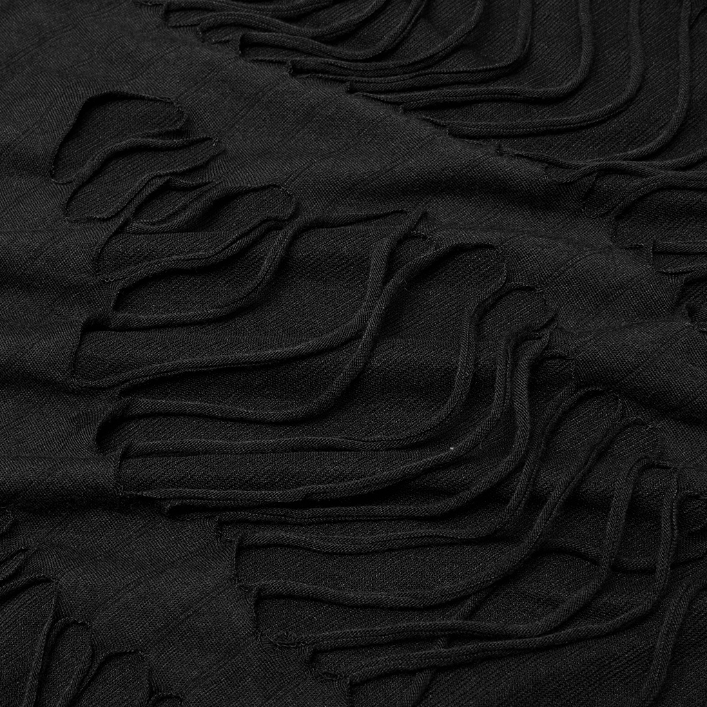 Stylish Knitted Broken Fabric Goth Long Sleeves T-Shirt - Image 8
