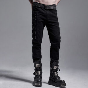 Punk Black Woven Trousers