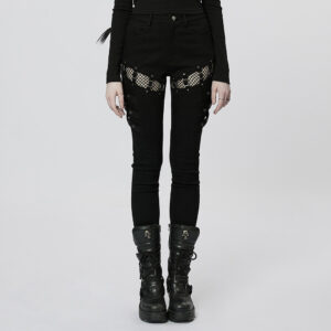 Perspective Tight Elastic Denim Long Pants