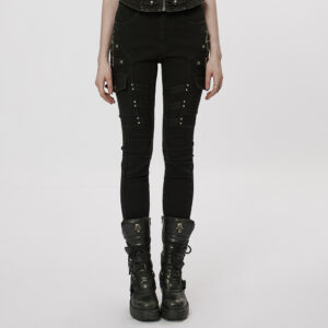 PUNK RAVE Gothic Darkness Vintage Washed Pencil Jeans