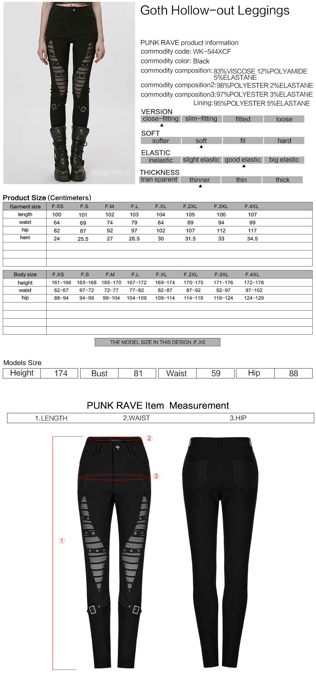 Elastic Goth Mesh Slim Tight Fit Leggings - Image 10
