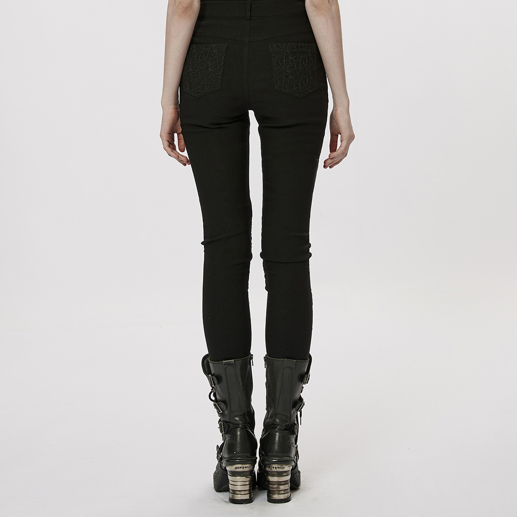 Elastic Goth Mesh Slim Tight Fit Leggings - Image 3