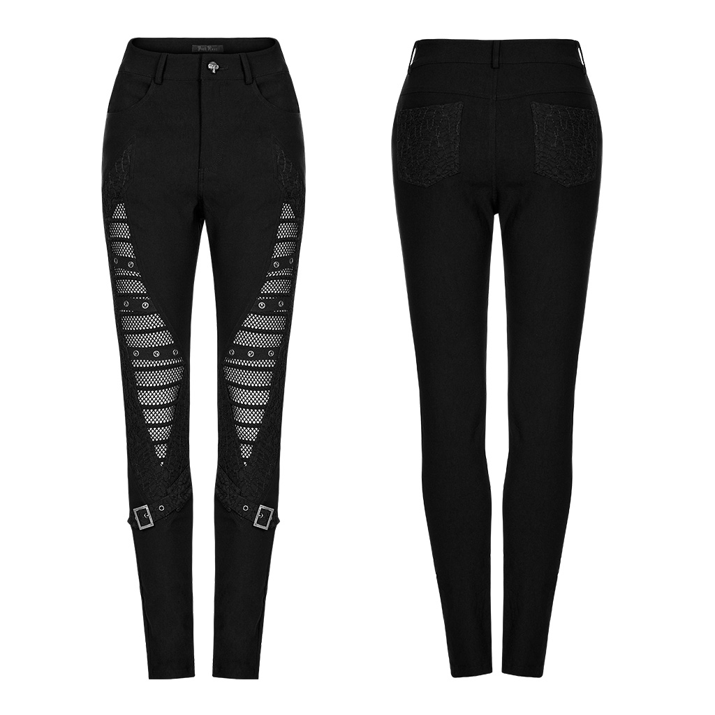 Elastic Goth Mesh Slim Tight Fit Leggings - Image 5