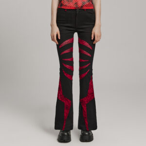 Goth Spider Mesh Flare Punk Trousers