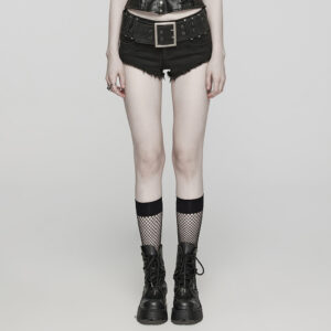 Slim Fit Hot Denim Shorts With Movable Belt