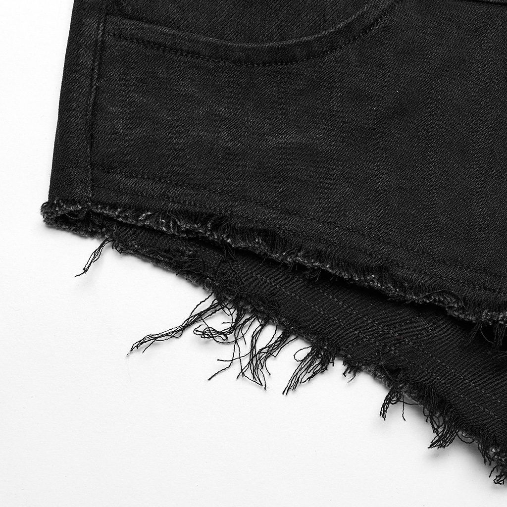 Slim Fit Hot Denim Shorts With Movable Belt - Image 11