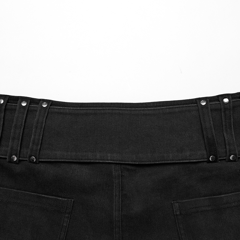 Slim Fit Hot Denim Shorts With Movable Belt - Image 10
