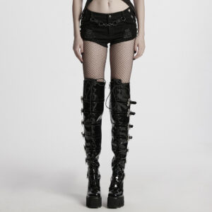 Punk Chain-Belted Shorts