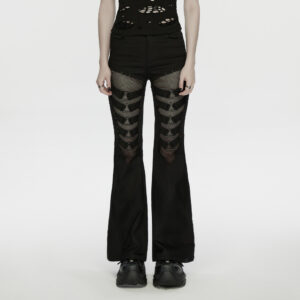 Punk Mesh Flared Pants